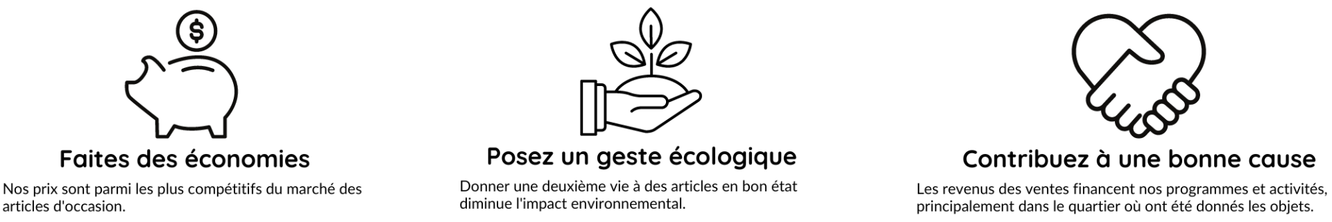 The stores operated by the Société de Saint-Vincent de Paul provide a unique and low-cost shopping experience that’s also environmentally friendly, since you’re giving a new life to gently used items. You’ll also contribute to the SSVP’s mission, since re